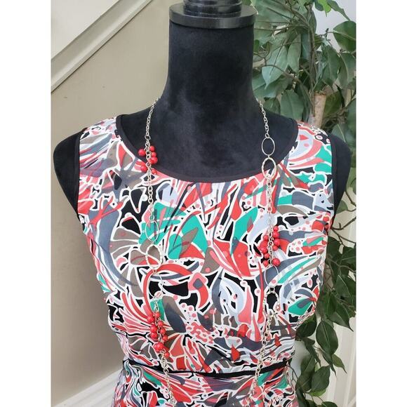 Nine West Womens Multicolor Polyester Sleeveless Round Neck Top Blouse Size M - Picture 2 of 14